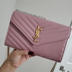 RARE Authentic Tender Pink YSL Large WOC